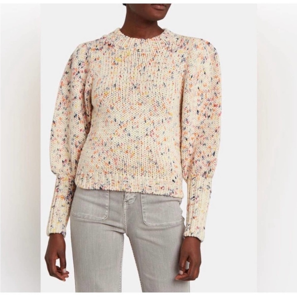 Ulla Johnson Moxie Pullover Sweater Puff Sleeve Wool Knit Women Multi Size P